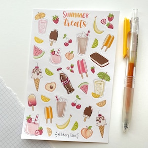 d'autocollants pour gourmandises d'été | stickers pour bullet journal et scrapbooking
