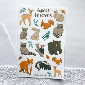 Waldfreunde Stickerbogen | Sticker für Bullet Journal und Scrapbook
