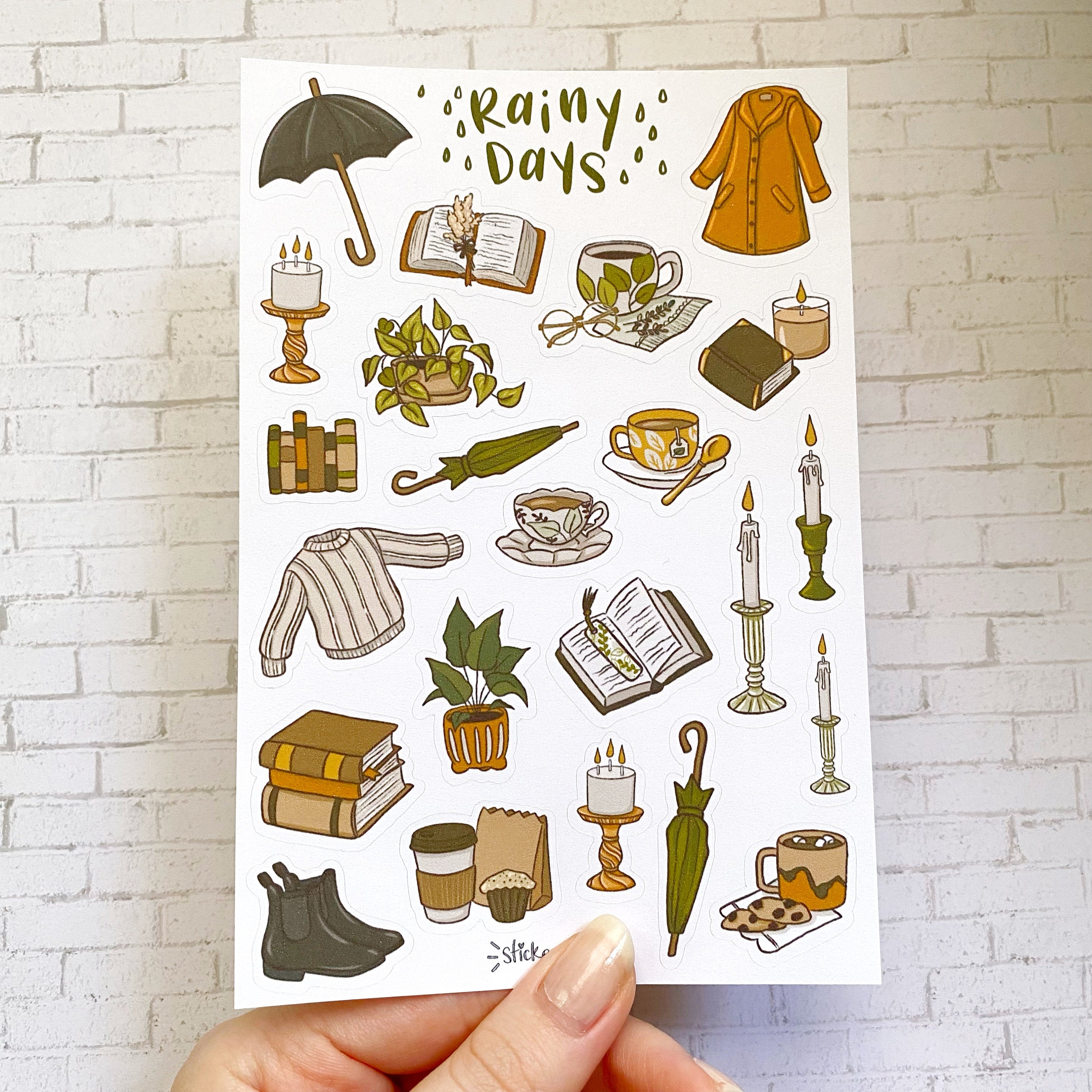 Rainy days sticker sheet stickers for bullet journal and -  Portugal