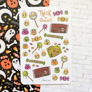 trick or treat halloween sticker sheet