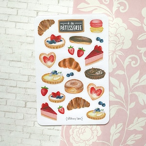 feuille d'autocollants pour pâtisserie | stickers pour bullet journal et scrapbooking