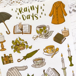 Rainy Days Sticker Sheet | Stickers for Bullet Journal and Scrapbook - Etsy