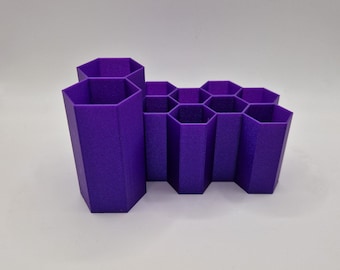 Organizador de brochas de maquillaje con forma de panal, impresión 3D