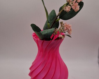Jarrón de PLA impreso en 3D, diseño en espiral de doble grosor