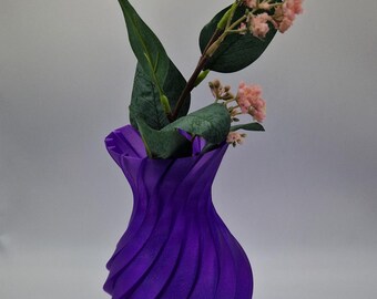 Jarrón espiral impreso en 3D, decoración de PLA de pared fina (155 mm)