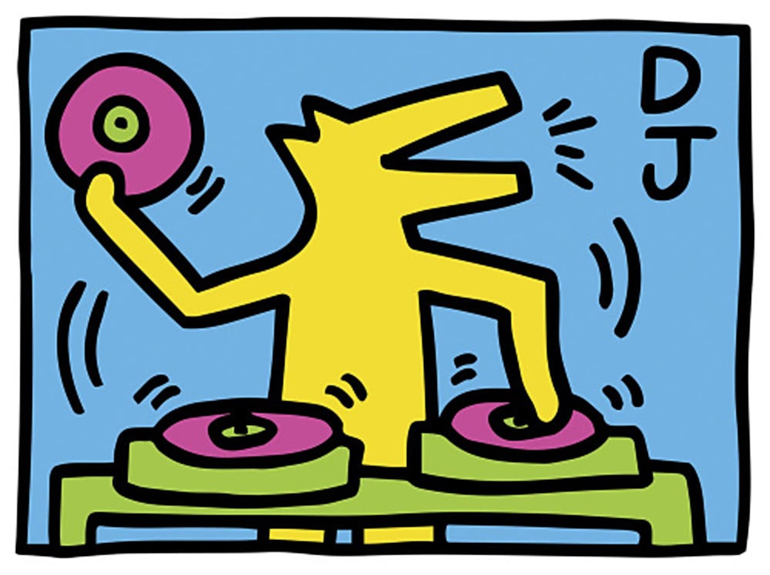 Keith Haring DJ Poster Sans titre Etsy