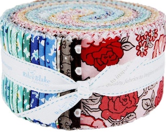 FLEA MARKET Rolie Polie Jelly Roll  2.5" 40 Fabric Strips | Lori Holt Riley Blake Designs | Floral Country