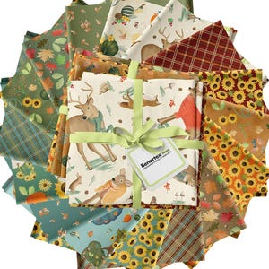 Enchanted Forest 16 pc Fat Quarter Bundle | BENARTEX Andi Metz | Fall Autumn Thanksgiving | Rusty