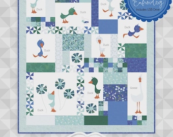 Duck Duck Goose Block of the Month USB for Machine Embroidery | MAMP210 | Meags and Me | Rusty