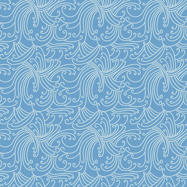 RIPTIDE Gnarly Waves Blue BTY Yard 1/2 Yard 1/4 Yard C10302-BLUE Surfer Ocean Citrus and Mint Designs Riley Blake Designs 889333182665