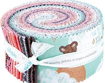 SLEEP TIGHT Rolie Polie Jelly Roll 40 Piece Gabrielle Neil Design Studio Riley Blake Designs Bear Baby Sparkle Moon RP-10260-40