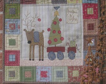 Countdown to Christmas Wall Hanging | Pattern | Anni Downs Hatched and Patched | Embroidery Stitchery Applique | Rusty