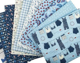 ROUGE BLANC et BANG ! 1 yard bleu = 11 yards | Dessins et modèles Sandy Gervais Riley Blake | Natation Été Piscine Voiliers Tous américains 4 juillet