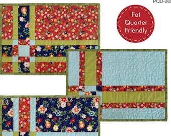 Fat Quarter Shuffle Mats Placemats Patterns | PQD-269 | Poorhouse Quilt Designs Kristine Poor | Rusty