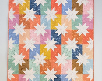 Star Pop Quilt Pattern | QLP141 | Quilty Love Emily Dennis | Multi Size | Rusty