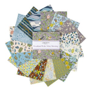 WOODLAND WALK Misty Morning 5&quot; Stacker Charm Pack | Liberty Fabrics Riley Blake Designs | Britain Flora Wildlife Lasenby Cotton | Rusty