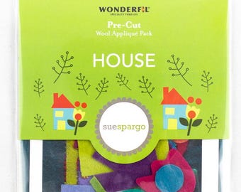 House Felt Kit SELECT OPTIONS #1, #2, #3, or #4 | Sue Spargo | Pre-Cut Wool Applique Pack | Embroidery Sew Felt | Rusty