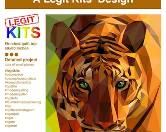 Legit Tiger Foundation Paper Pieced Pattern | Jungle Art Quilt | Rusty