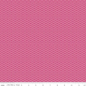 MINT FOR YOU Scallops Cranberry Pink | Fat Quarter Half Yard Yard | Riley Blake Designs | Geometric Backing  | Melissa Mortenson C12765