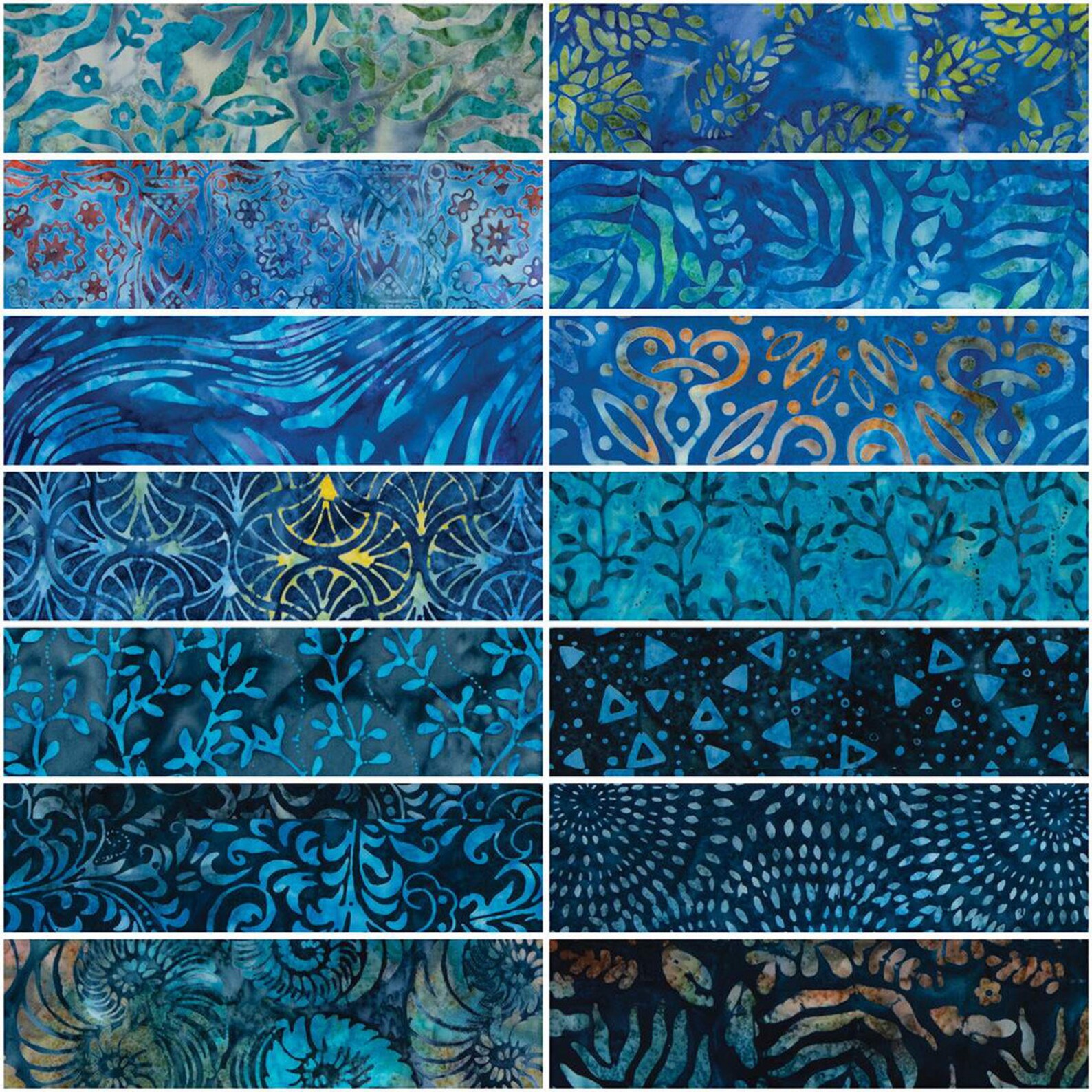 Expressions Batiks BY the WATER'S EDGE 5 Stacker 42 Fabric Squares