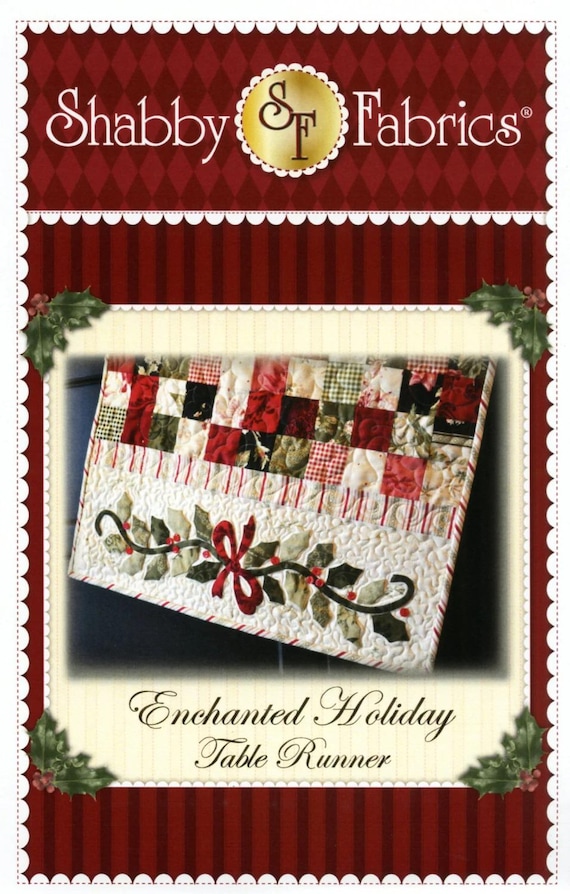 Enchanted Holiday Table Runner Pattern  | Shabby Fabrics |  Winter Christmas | 22x59 | Rusty