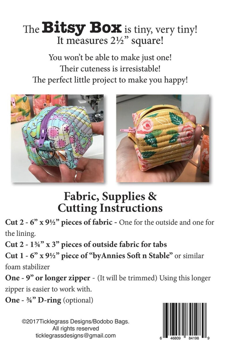 Bitsy Box Bag Pattern | Bodobo Bags, Natalie Rawlinson | Rusty - Etsy