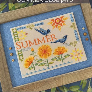 Courier Duos: Summer Blue Jays Pattern | RPCSP-CDSBJ432 | Robin Pickens | Cross Stitch | Rusty