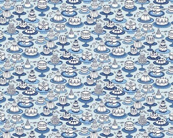 Afternoon Tea×LIBERTY/ Flower pattern OP Afternoon Tea A- Liberty Garden Party Blue China - Liberty Fabrics