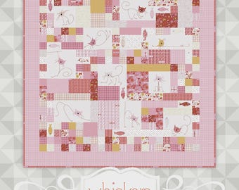 Whiskers Quilt Pattern | MAMP184 | Meags and Me | Cat Hand Stitch Embroidery | Rusty