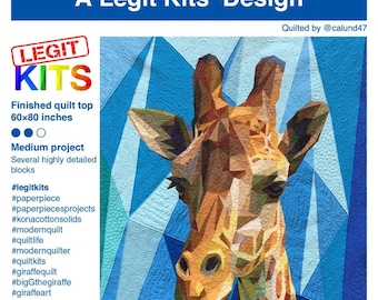 Legit Big G Giraffe Foundation Paper Pieced Pattern | Jungle Art Quilt | Rusty