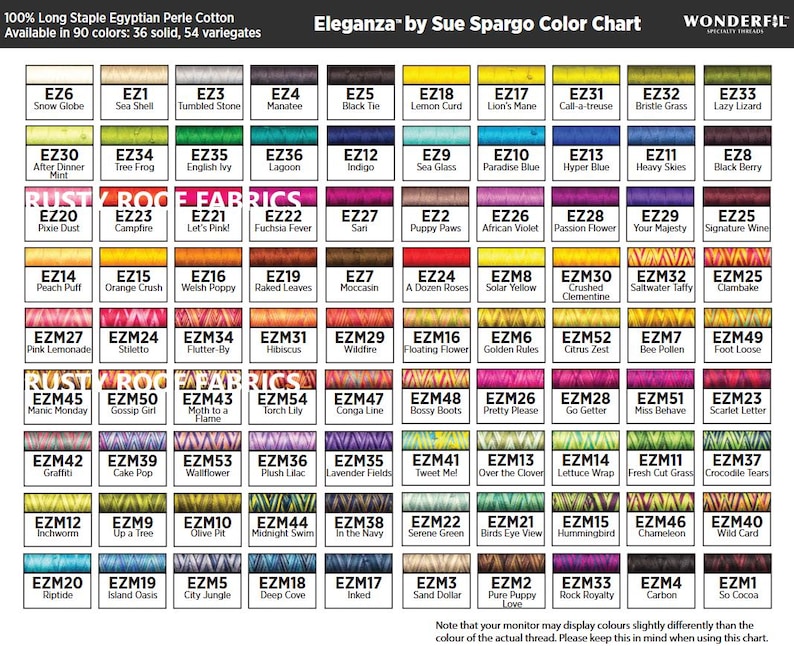 Sue Color Code Eleganza VARIEGATED Thread 8wt 5wt 3wt Spool Singles | Color Options ...