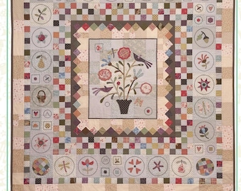 Nature's Journey Quilt Pattern | Anni Downs Hatched and Patched | 57" x 60" | Applique Quilt | Rusty