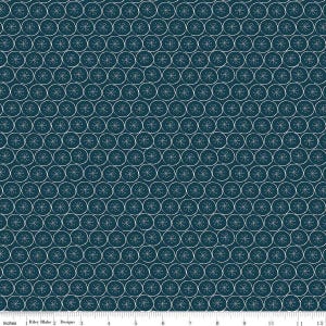 ARRIVAL Of WINTER Snow Flakes NAVY | Fat Quarter Yard Half Yard | Sandy Gervais Riley Blake Designs | Winter Berries Tonal Christmas | Rusty