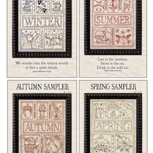 Season Samplers Pattern 2207 | Kathy Schmitz Studio | Valdani Thread Add On Embroidery Stitchery Applique Case | Rusty