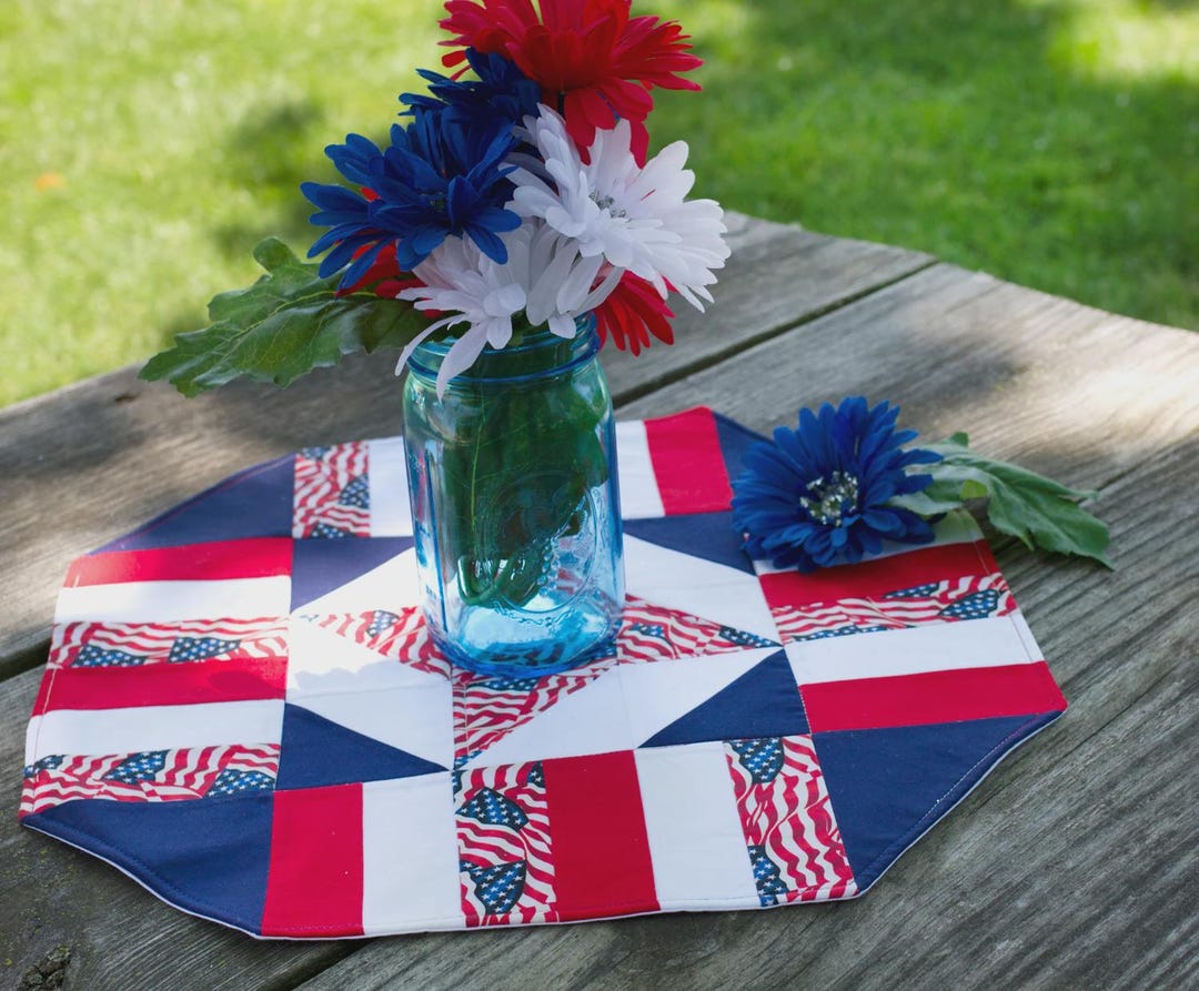 Patriotic Table Topper Patterns Easy Patriotic Table Topper Pattern | CLPCLA009 | Cut Loose Press ...