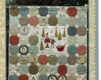 Merry Christmas Wall Market Hanging | Pattern | Anni Downs Hatched and Patched | Embroidery Stitchery Applique | Rusty