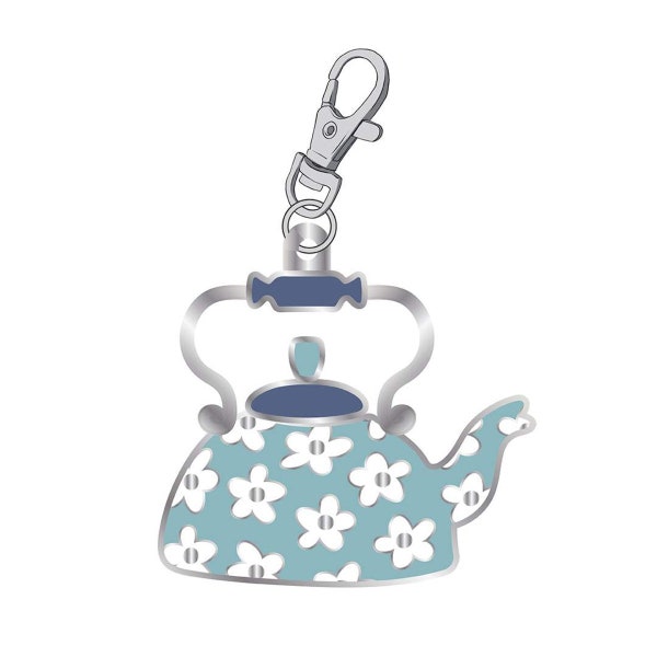 Lori Holt Happy Charms Teapot | Bee In My Bonnet Designs Riley Blake Designs | Zipper Charm Enamel Charm Country Modern Farmhouse Retro