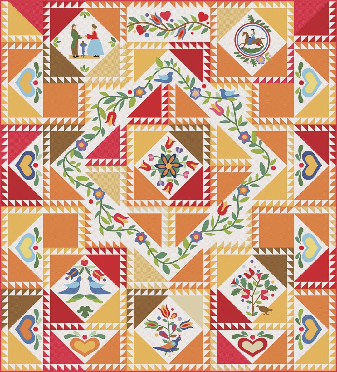 Folk Art Fancy Pindots Pattern | AJP559 | Sandy Klop American Jane ...