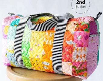 Patchwork Duffle Mini Pattern  | Knot and Thread Designs, Kaitlyn Howell | Bag Pattern | Rusty