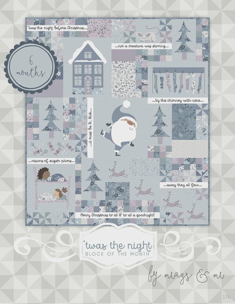 Twas the Night BOM Quilt Pattern | MAMP176 | Meags and Me | Holiday ...