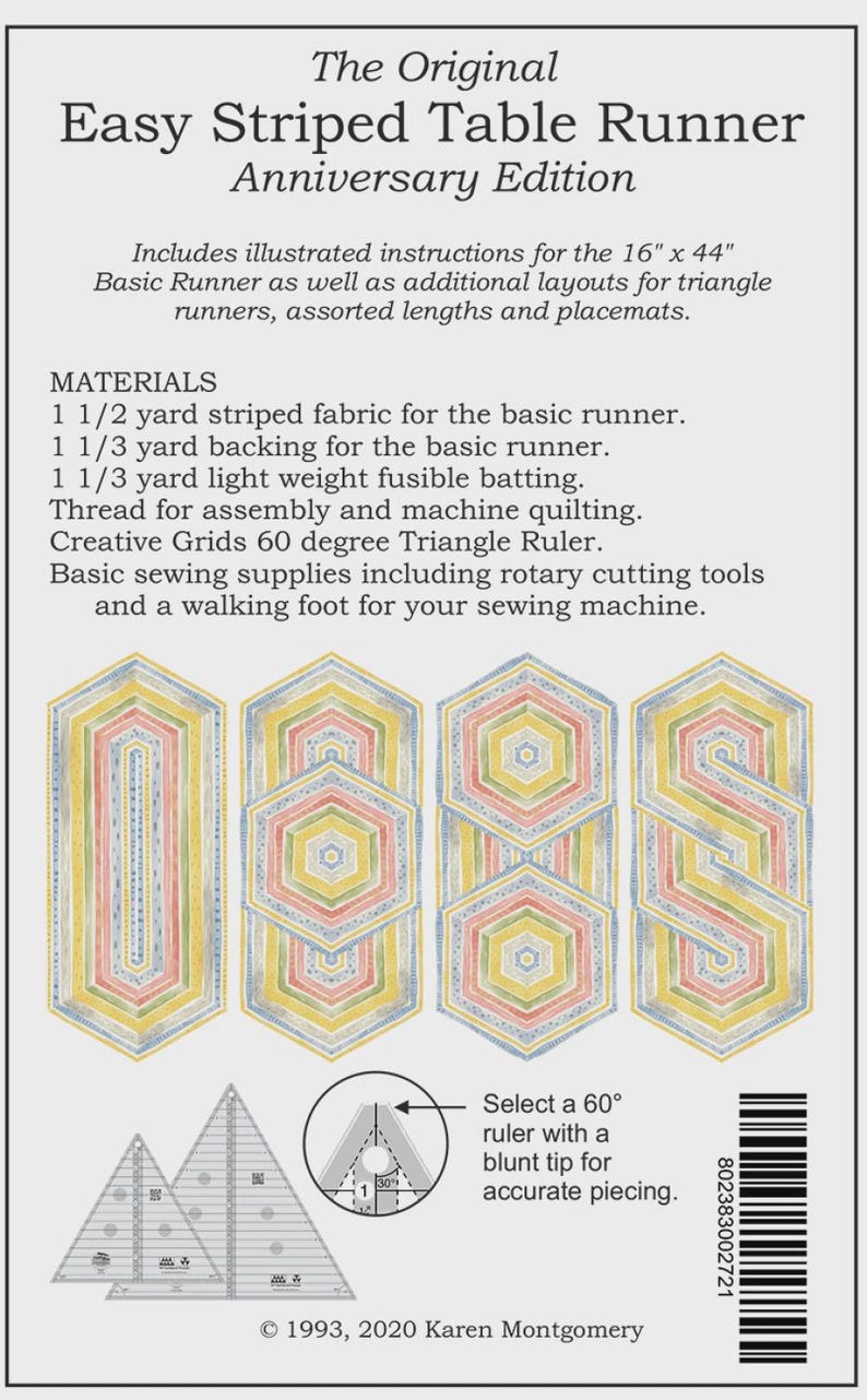 Easy Striped Table Runner Pattern | TQC272 | the Quilt Company Karen ...