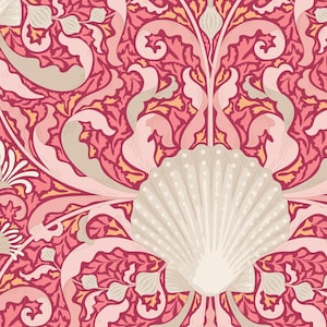 COTTON BEACH Scallop Shell Coral BTY 100321 | Tone Finnanger TiLDA | Norway Beach Shells Ocean Indian Wood Block Free Pattern