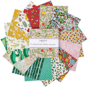 WOODLAND WALK Hillside Adventure 5&quot; Stacker Charm Pack | Liberty Fabrics Riley Blake Designs | Britain Flora Wildlife Lasenby Cotton | Rusty