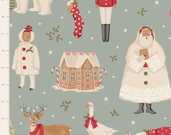 Tilda MERRY LITTLE CHRISTMAS Winterfriends Duckegg / 100630 / Tilda Fabrics / Fq o medio yarda / Tono Finnanger / Rusty