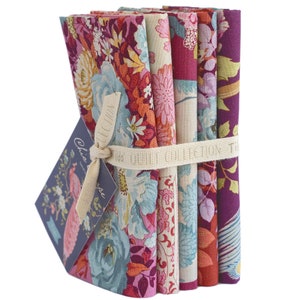 CHiC ESCAPE Fat Quarter Bundle 5 FQ Grape Pink Rust Colorway 300128 | Tone Finnanger TILDA | Vase Indian Wood Block Free Pattern Scandi