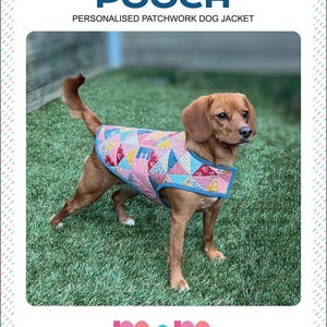 Patchwork Pooch Pattern | Melly & Me | Dog Coat Jacket | Paper Template | Rusty