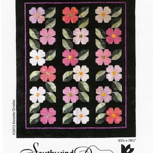 Carolina Dogwoods Quilt Pattern | Southwind Designs Annette Ornelag | 3 Sizes SWD224CD | Rusty