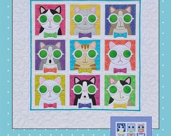 Cool Cats Quilt Pattern | ABD305 | Amy Bradley | Wall Hanging | Applique | Rusty