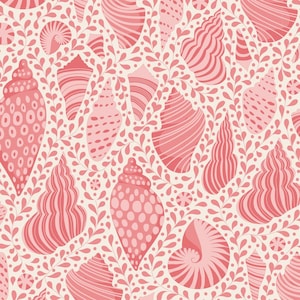 COTTON BEACH Beach Shells Coral l BTY 110024 | Tone Finnanger TiLDA | Norway Beach Shells Ocean Indian Wood Block Free Pattern