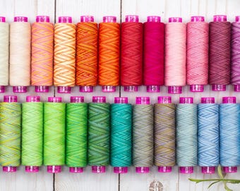 TUTTI™  Full Set Collection 41 Spools | 50wt Thread 200M | Variegated 3 Ply Egyptian Cotton Wonderfil | Embroidery Hand or Machine | Rusty
